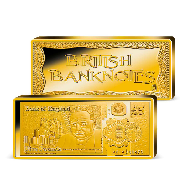 'First Polymer Banknote 2016 Winston Churchill' Golden Bar UK_9038306_1