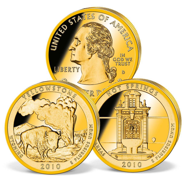 'Hot Springs and Yellowstone' National Park Quarter Dollars UK_2540059_1