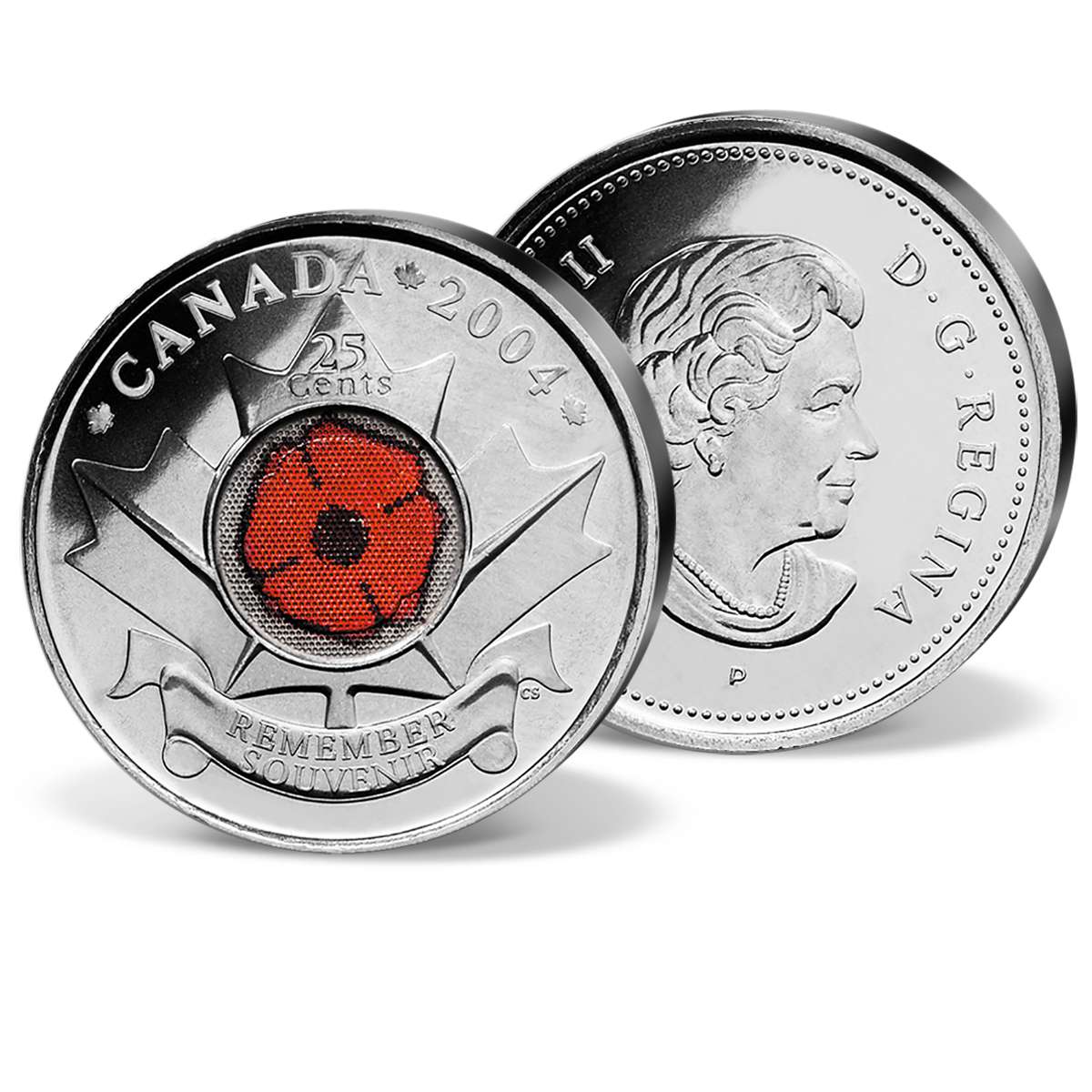 Double Color The Poppy Details about   1945-2010 Canada 25 ¢ Coin Uncirculated from Roll 