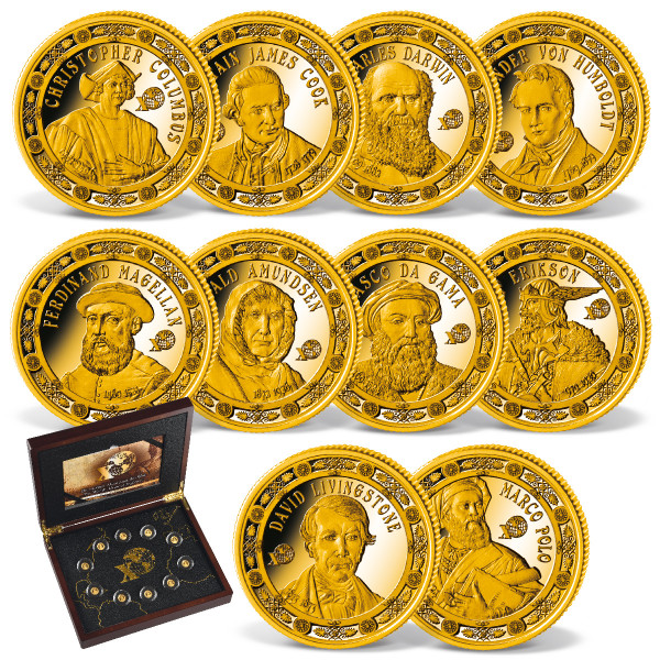 'The World's Greatest Explorers' Set of 10 Gold Coins UK_1739130_1